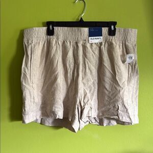 NWT Old Navy Cream Linen Shorts Size XL